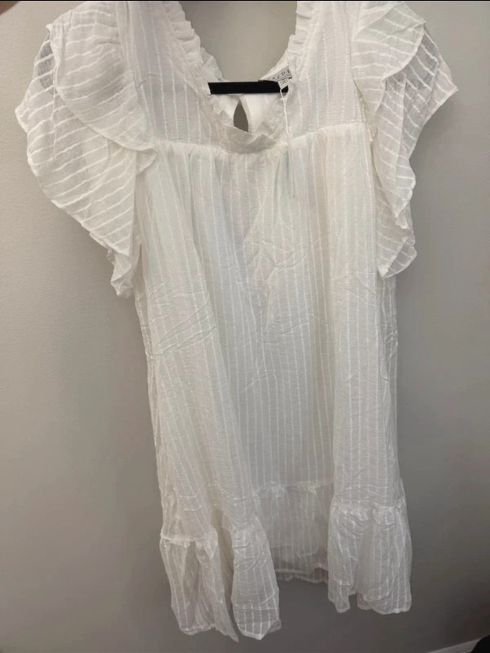 Hayden White Ruffle Sleeve Tunic